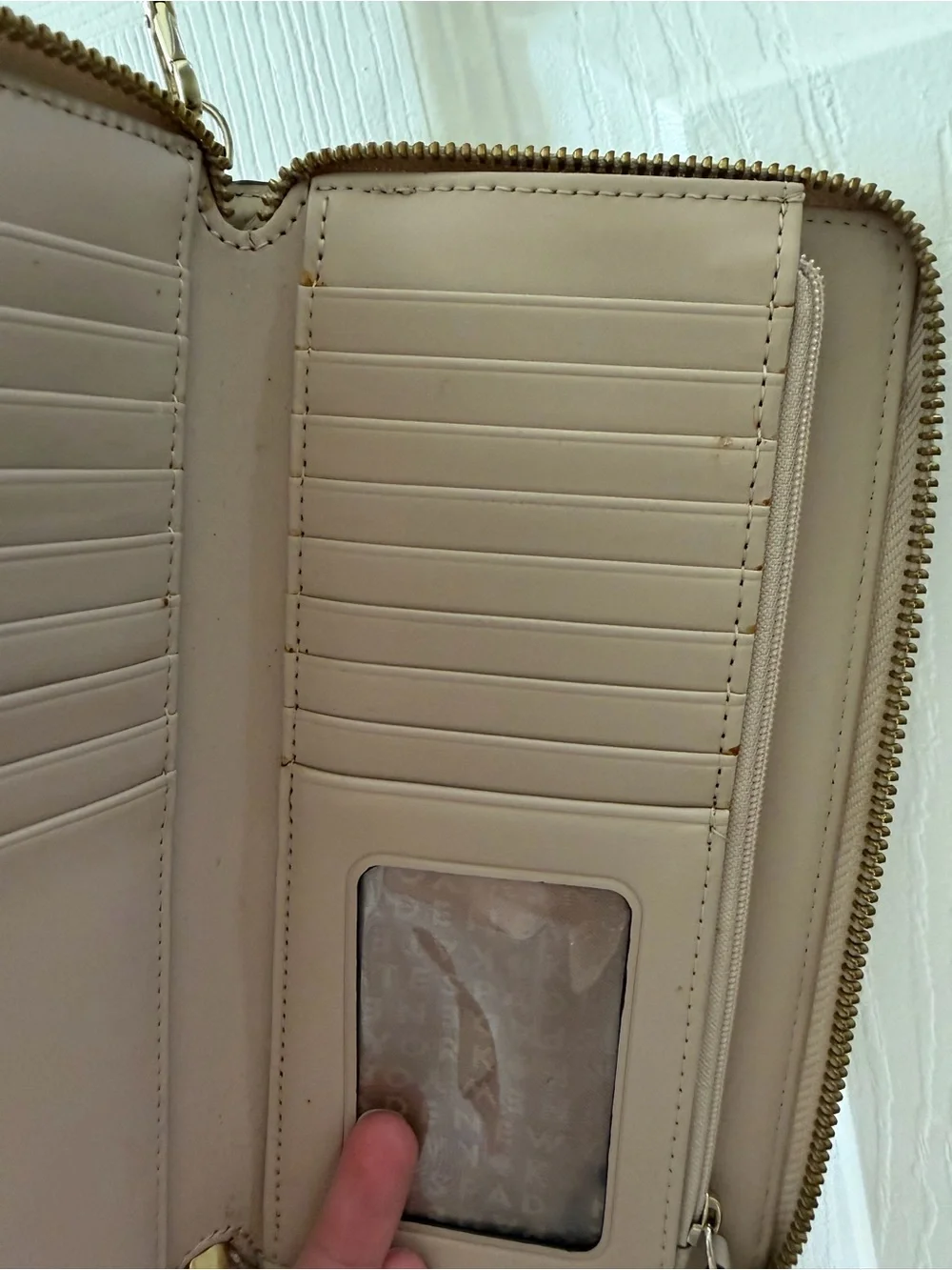 kate spade Cream Zip-Around Wristlet Wallet